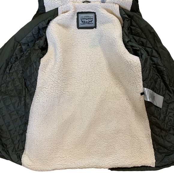 Levi’s Strauss & Co. Women’s Army Military Green Shearling Jacket Size Medium - Picture 6 of 13
